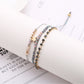 Lovra Five Point Star Bead Woven Bracelet with blue, white, and silver beads