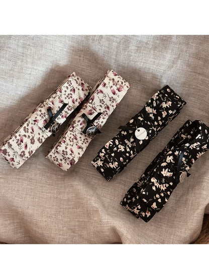 Beau - Floral Bow Detail Fabric Banana Clip