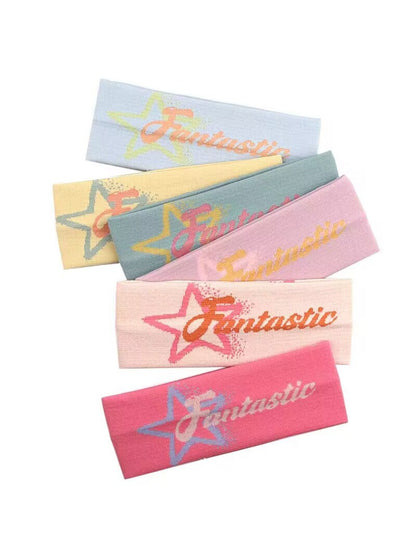 Gifty - Fashion Letter Jacquard Star Sports Headband