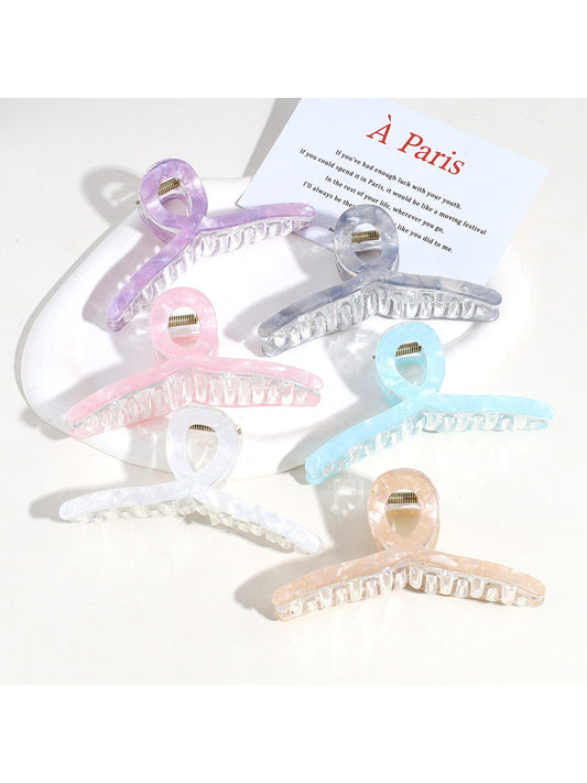 Beau - Floral Print Y-Shaped Plastic Alloy Claw Clip