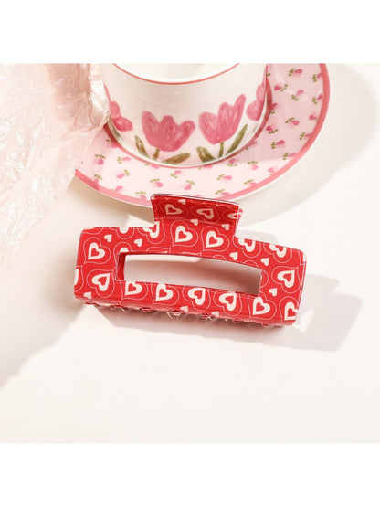 Beau - Valentine'S Day Heart-Patterned Claw Clip