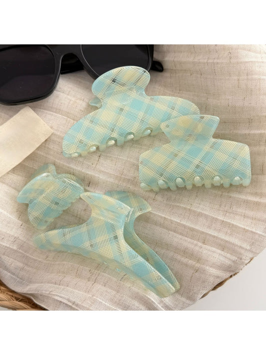 Beau - Classy Plaid Hair Claw Clip