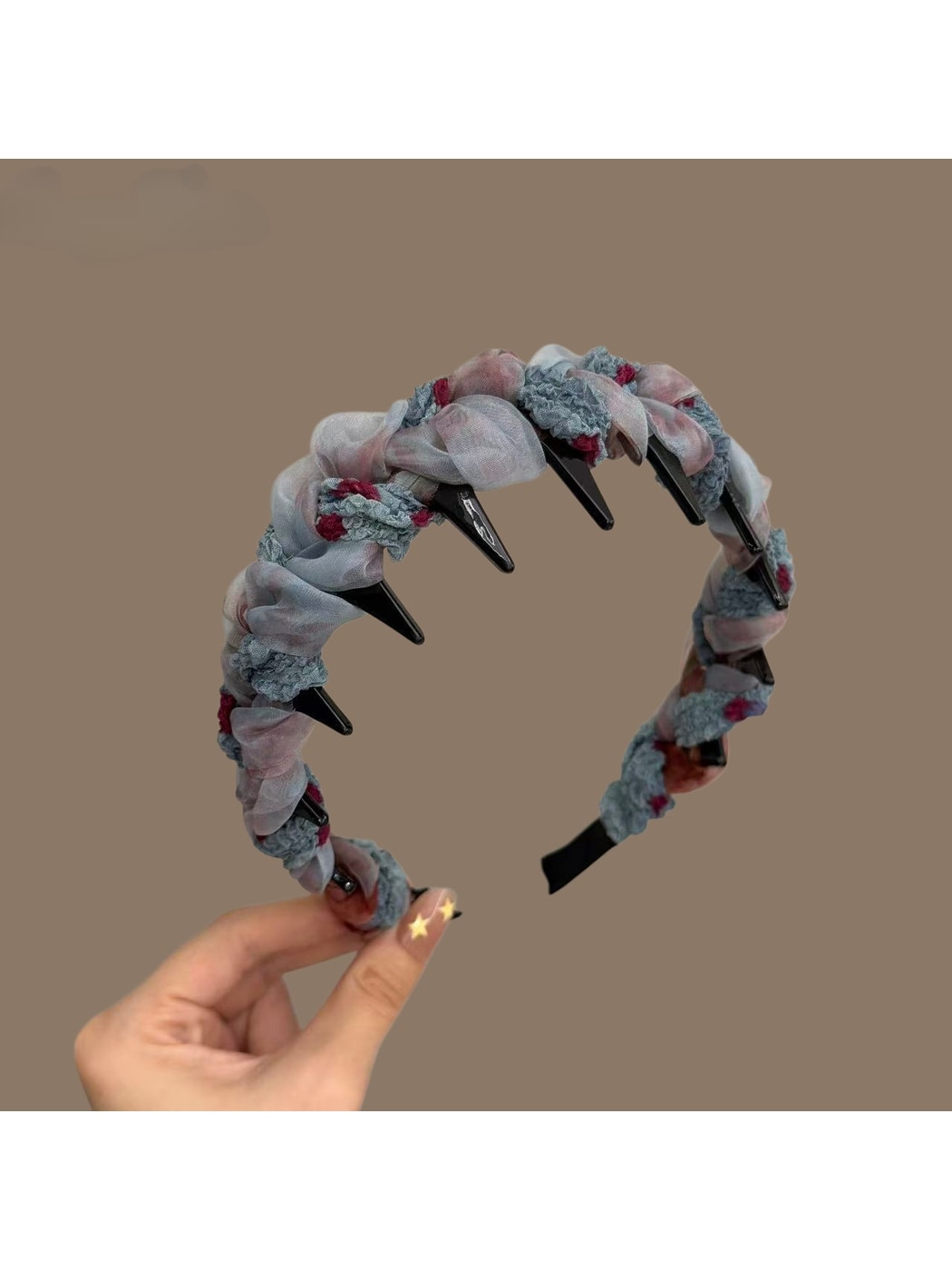 Gifty - Pleated Mesh Woven Style Teeth Headband