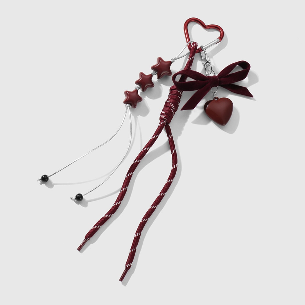 Keypus - Sweet Bow Heart and Star Keychain