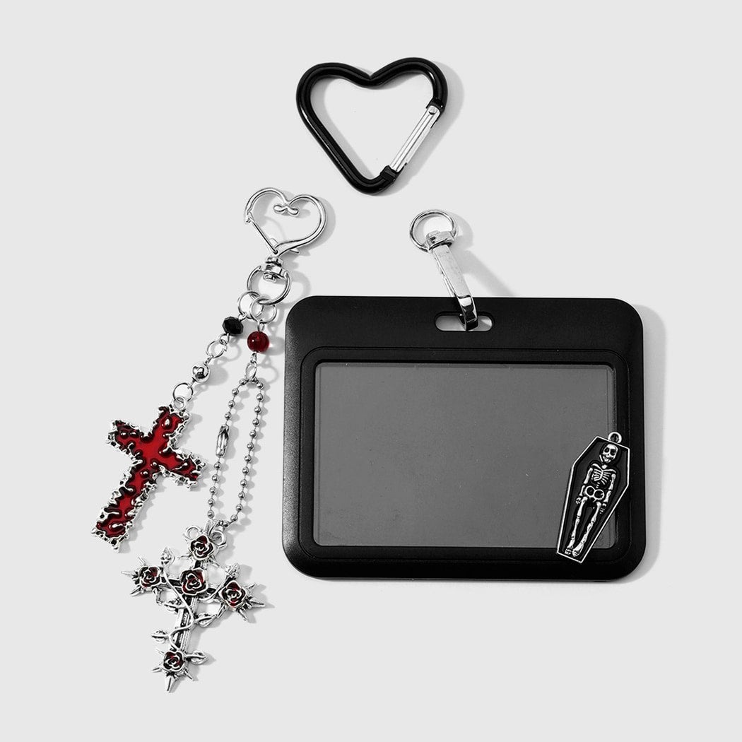 Keypus - Y2K Dark Wing and Cross Keychain