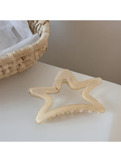 Beau - Simple Transparent Star Shape Hair Claw Clip