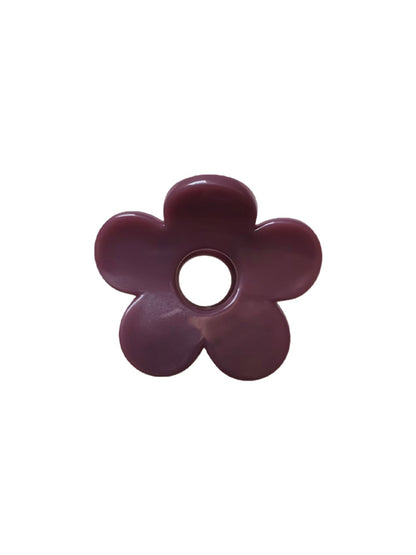 Beau - Chic Glossy Flower Shape Plastic Claw Clip