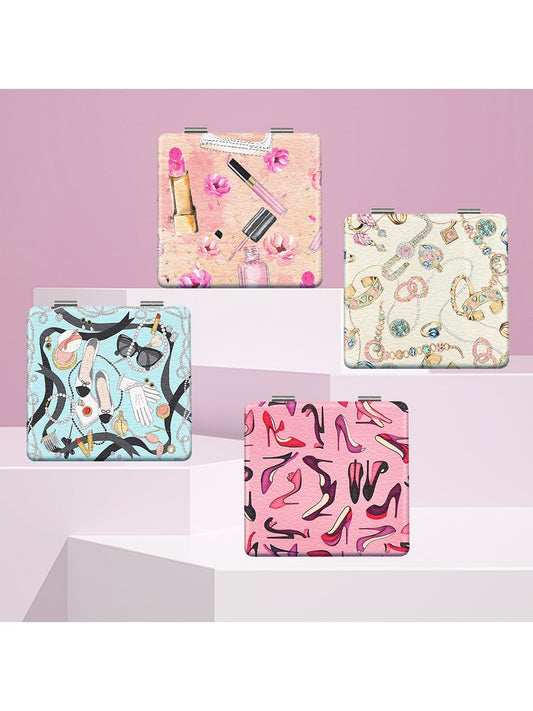 Mirroray - Cartoon Print Glass Folding Case Mirror