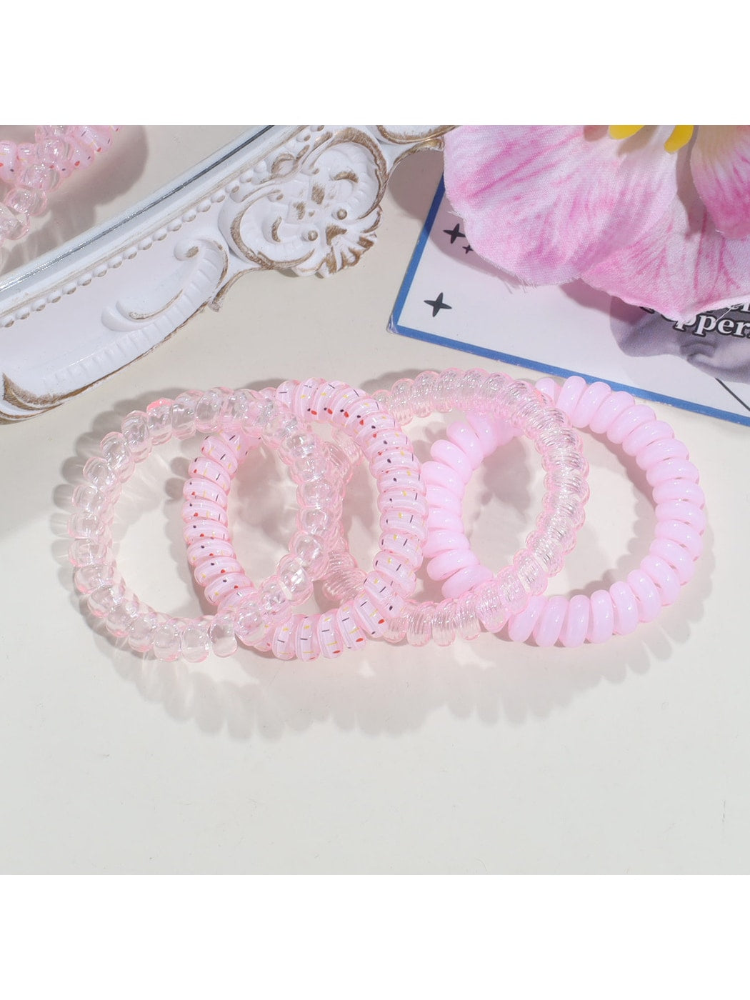 Gifty - Mixed Color Plastic Spiral Ponytail Coil Hair Tie