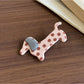 Beau - Polka Dot Dog Shape Acetate Claw Clip