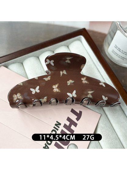 Beau - Faux Acetate Butterfly Geometric Hair Claw Clip