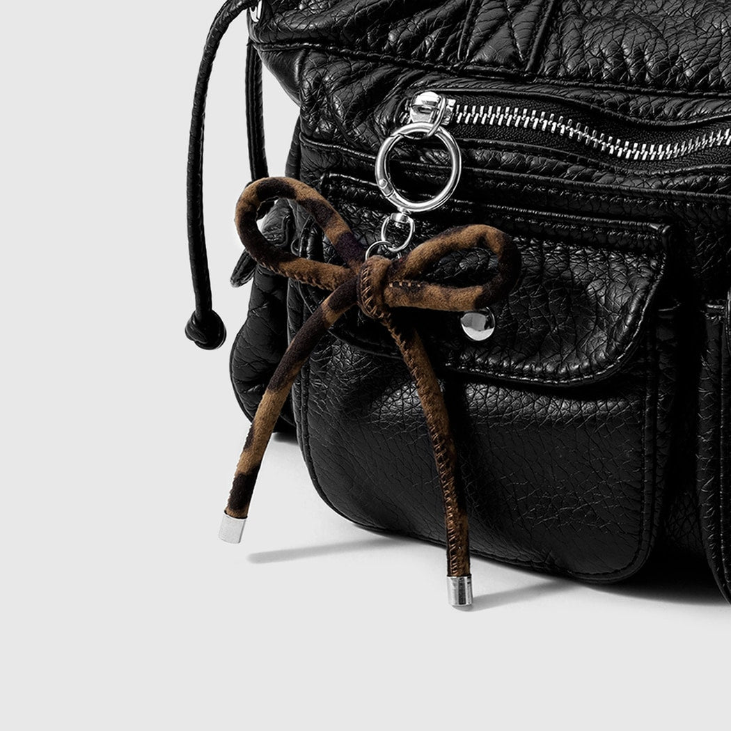 Keypus - Vintage Leopard Print Bow Keychain