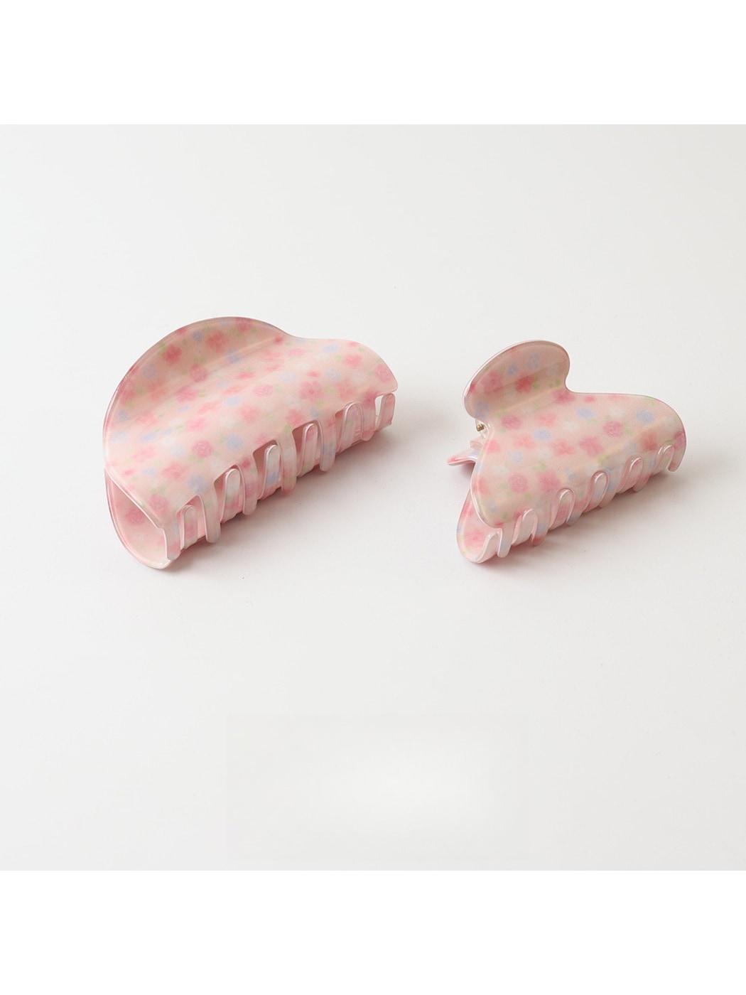 Beau - Pink Floral Printed PVC Hair Claw Clip