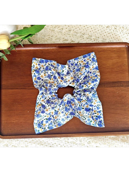 Gifty - Floral Print Polyester Fabric Scrunchie