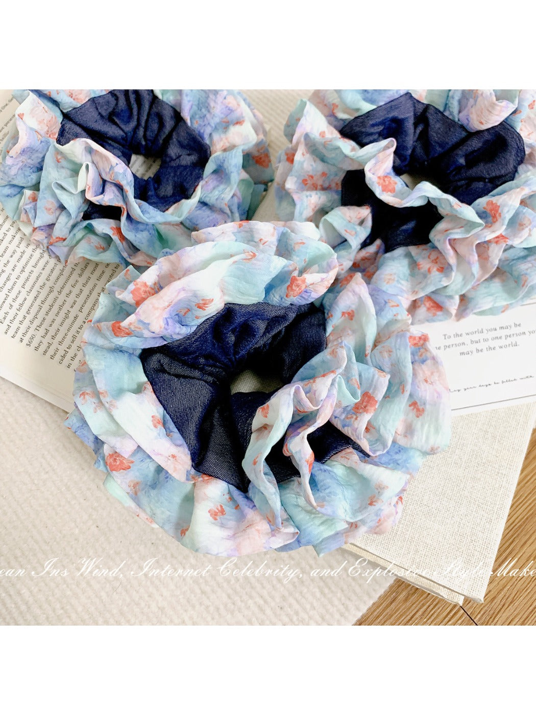Gifty - Ink Floral Lace Hair Ties