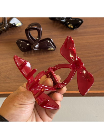 Beau - Bow Shape Glossy Plastic Claw Clip