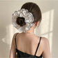 Gifty - Polka Dot Lace Trim Round Scrunchie