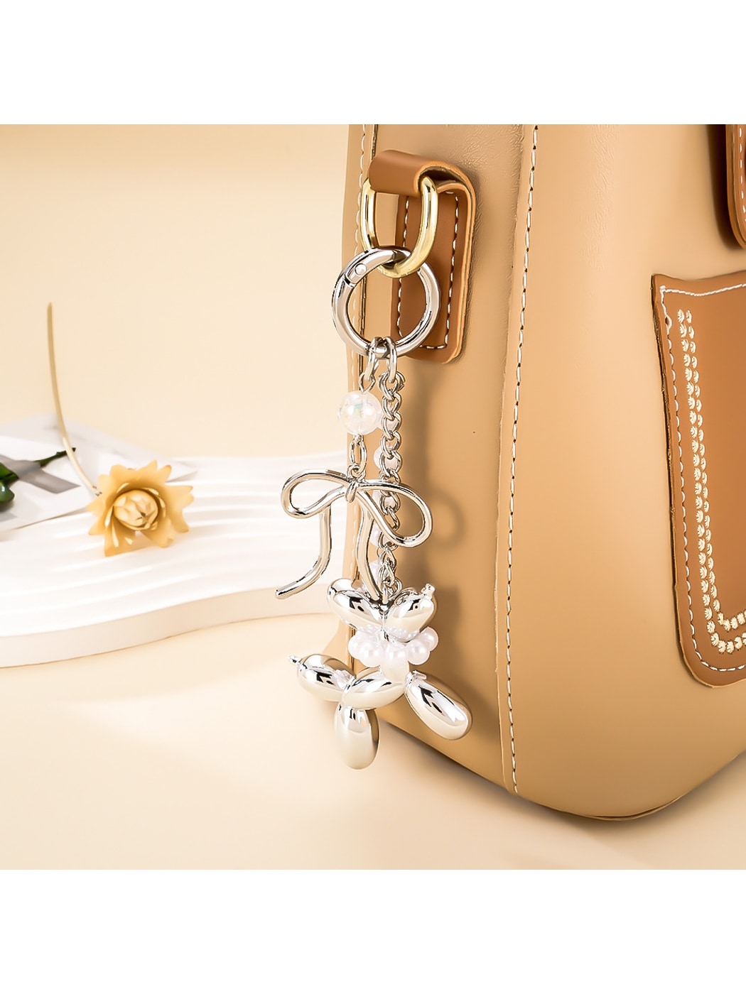 Keypus - Alloy Bow Detail Bag Charm Phone Charm Keychain
