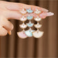 Earedge - Vintage Fan Tassel Synthetic Zircon Inlay Earrings