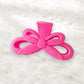 Beau - Matte Bow Design Plastic Alloy Claw Clip