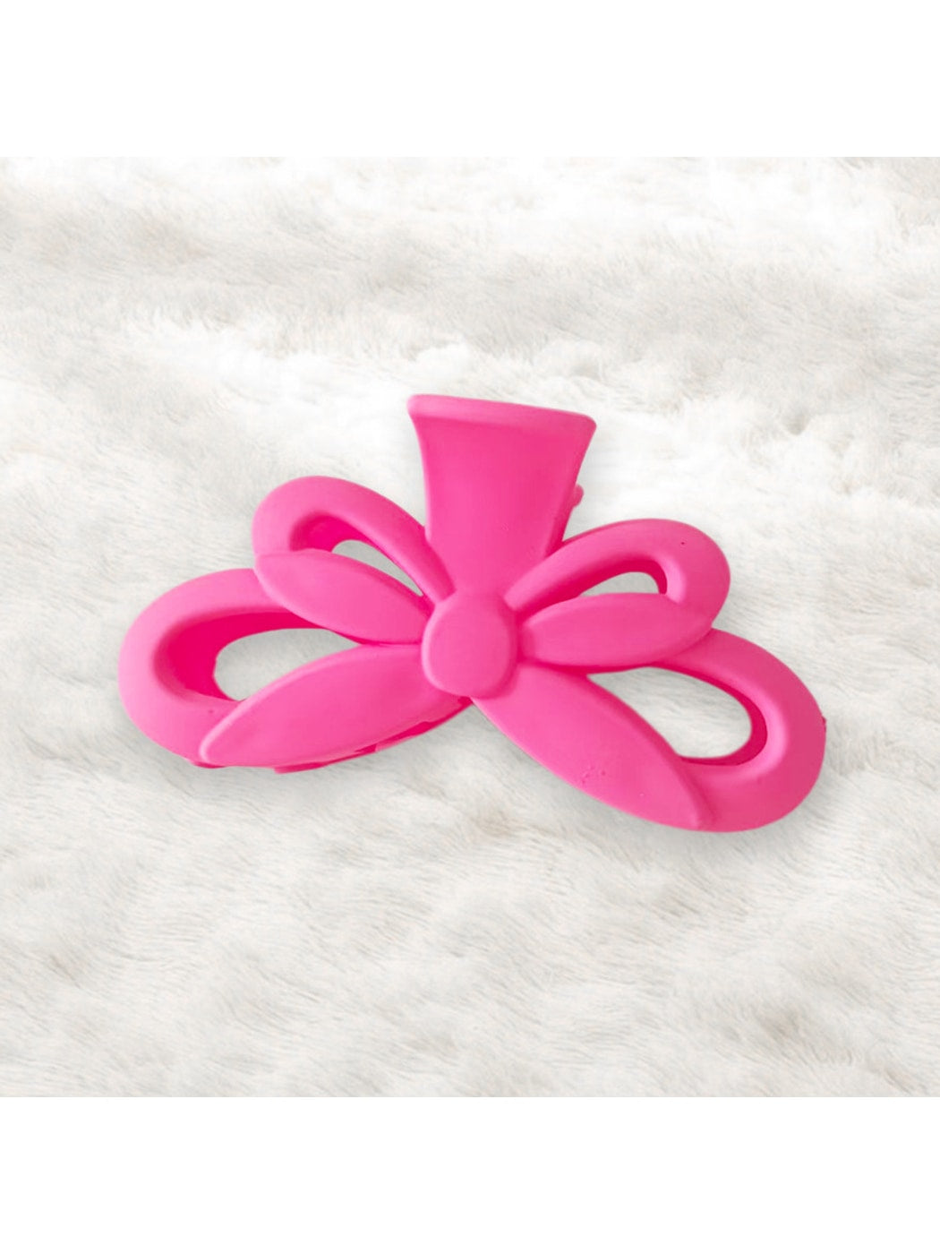 Beau - Matte Bow Design Plastic Alloy Claw Clip