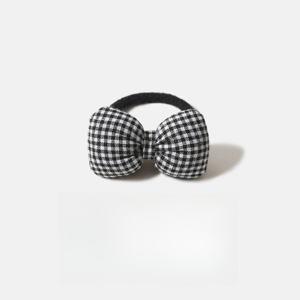 Gifty - Plaid Plush Bow Detail Polyester Hair Tie