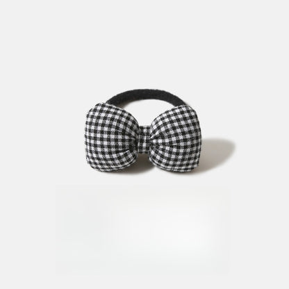 Gifty - Plaid Plush Bow Detail Polyester Hair Tie