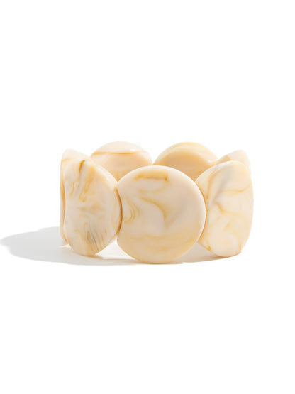 Lovra vintage textured link bracelet photographed with soft focus background