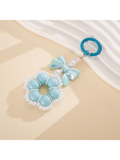 Keypus - Beaded Flower Bow Bag Charm Keychain