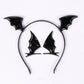 Black bat wing hair accessory set