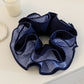 Gifty - Layered Gingham Trim Polyester Scrunchie