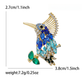 Brovia - Rhinestone Enamel Bird Accent Alloy Brooch
