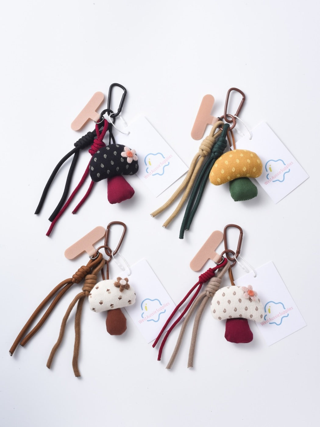 Keypus - Floral Patterns Colorful Mushroom Keychain