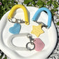 Keypus - Acrylic Spring Cord Heart and Star Keychain
