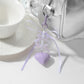 Keypus - Glossy Heart and Ribbon Bow Pendant Keychain