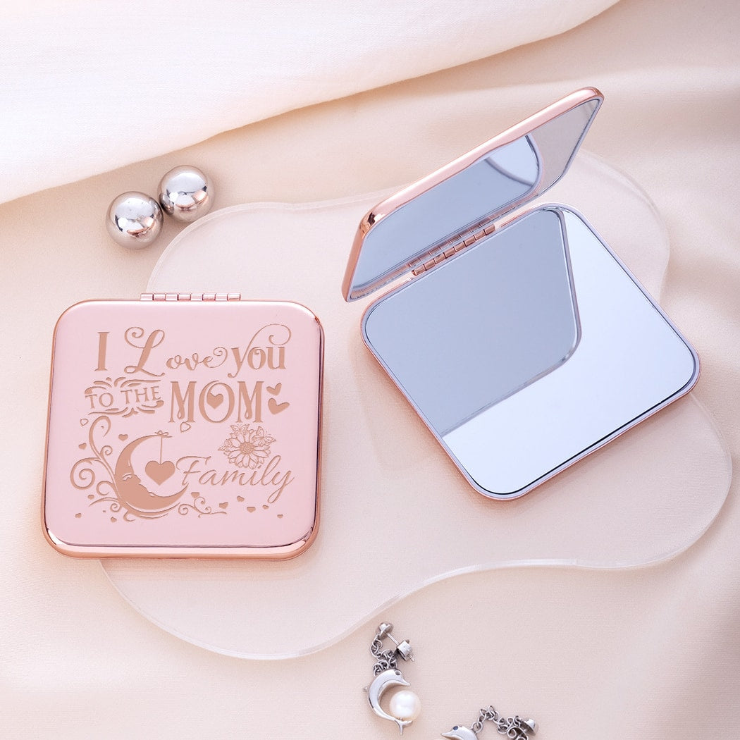 Mirroray - Engraved Cover Portable Touch Up Makeup Mirror