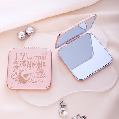 Mirroray - Engraved Cover Portable Touch Up Makeup Mirror