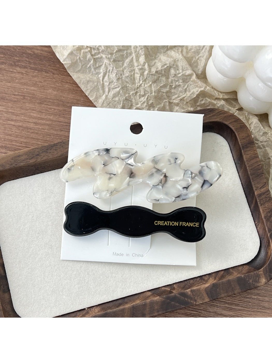 Beau - Acetate Wavy Pattern Hair Clip Set