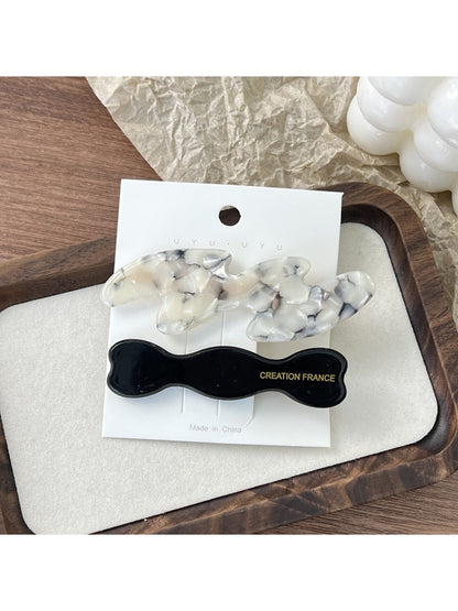 Beau - Acetate Wavy Pattern Hair Clip Set