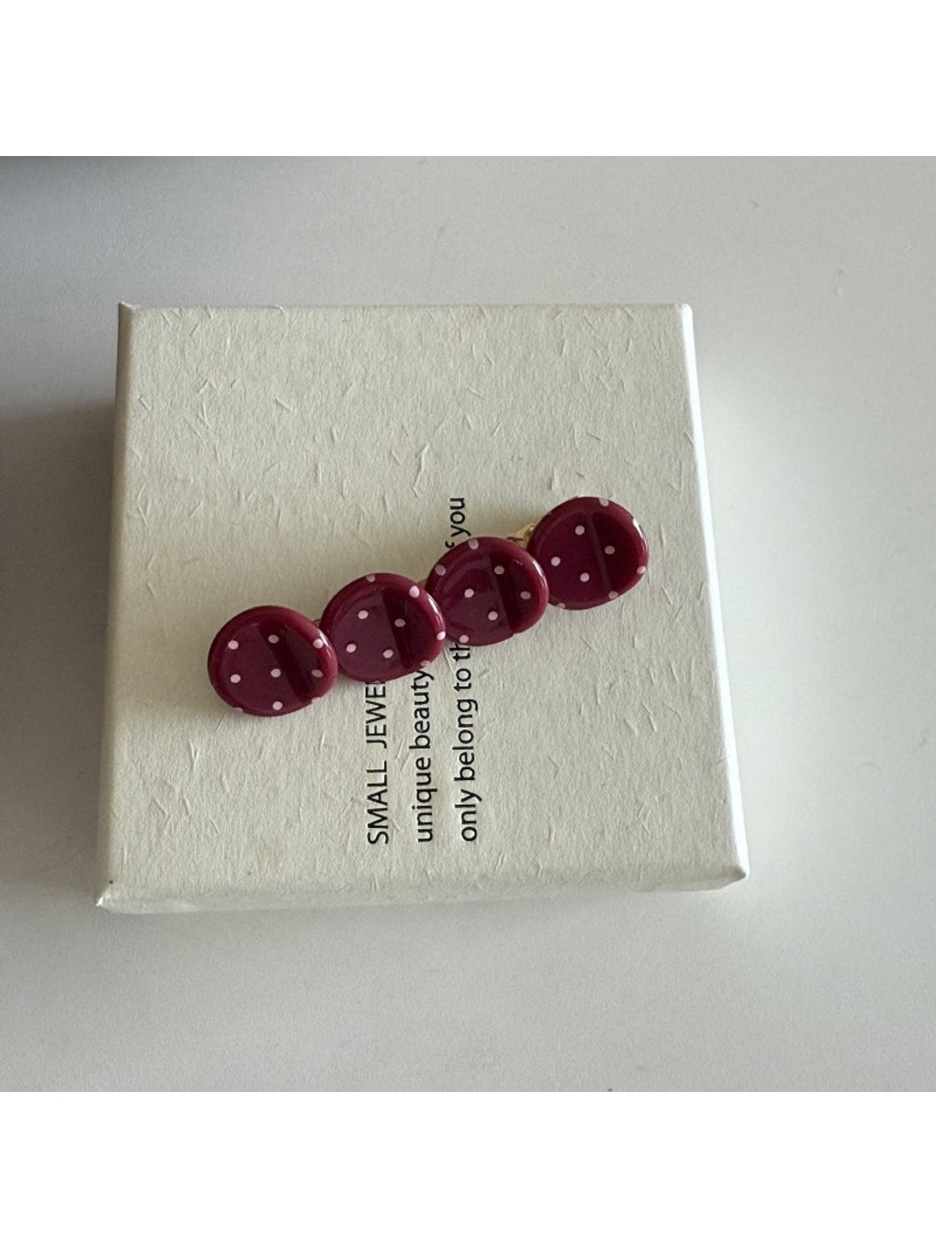 Beau - Polka Dot Acrylic Side Bangs Hair Clip