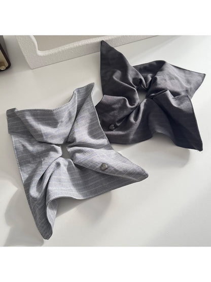 Gifty - Square Scrunchie Hair Tie Striped Fabric