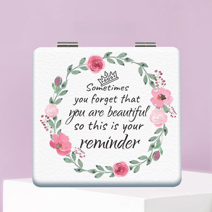 Mirroray - Floral Quote Compact Tabletop Makeup Mirror