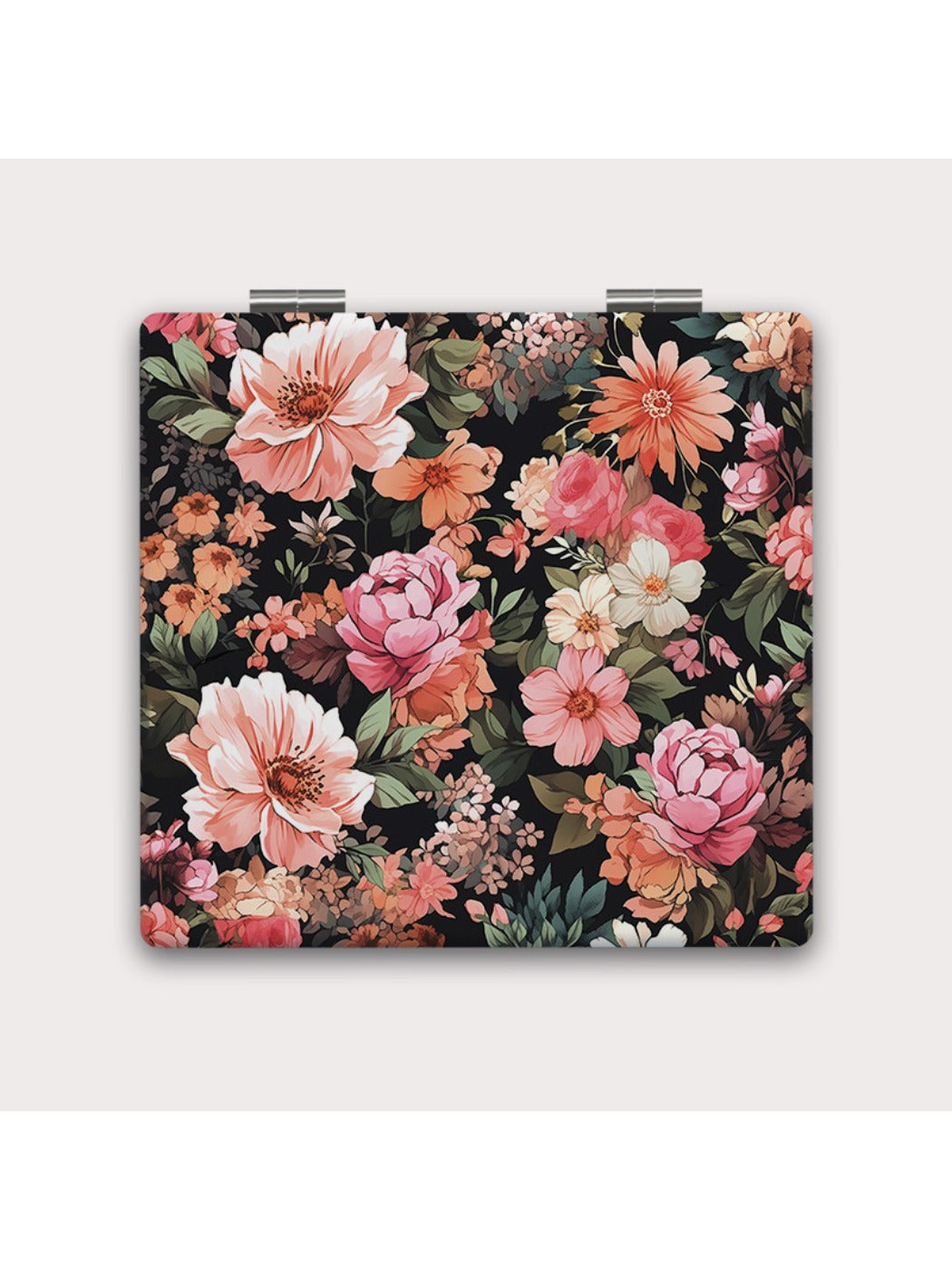 Mirroray - Delicate Rose Pattern Compact Mirror
