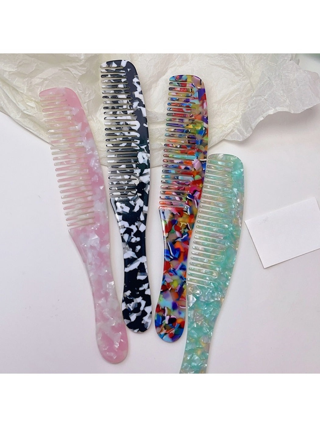 Side view of Camerow long handle hair comb highlighting ergonomic handle design