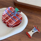 Beau - Vintage Red White Checkered Apple Hair Clip