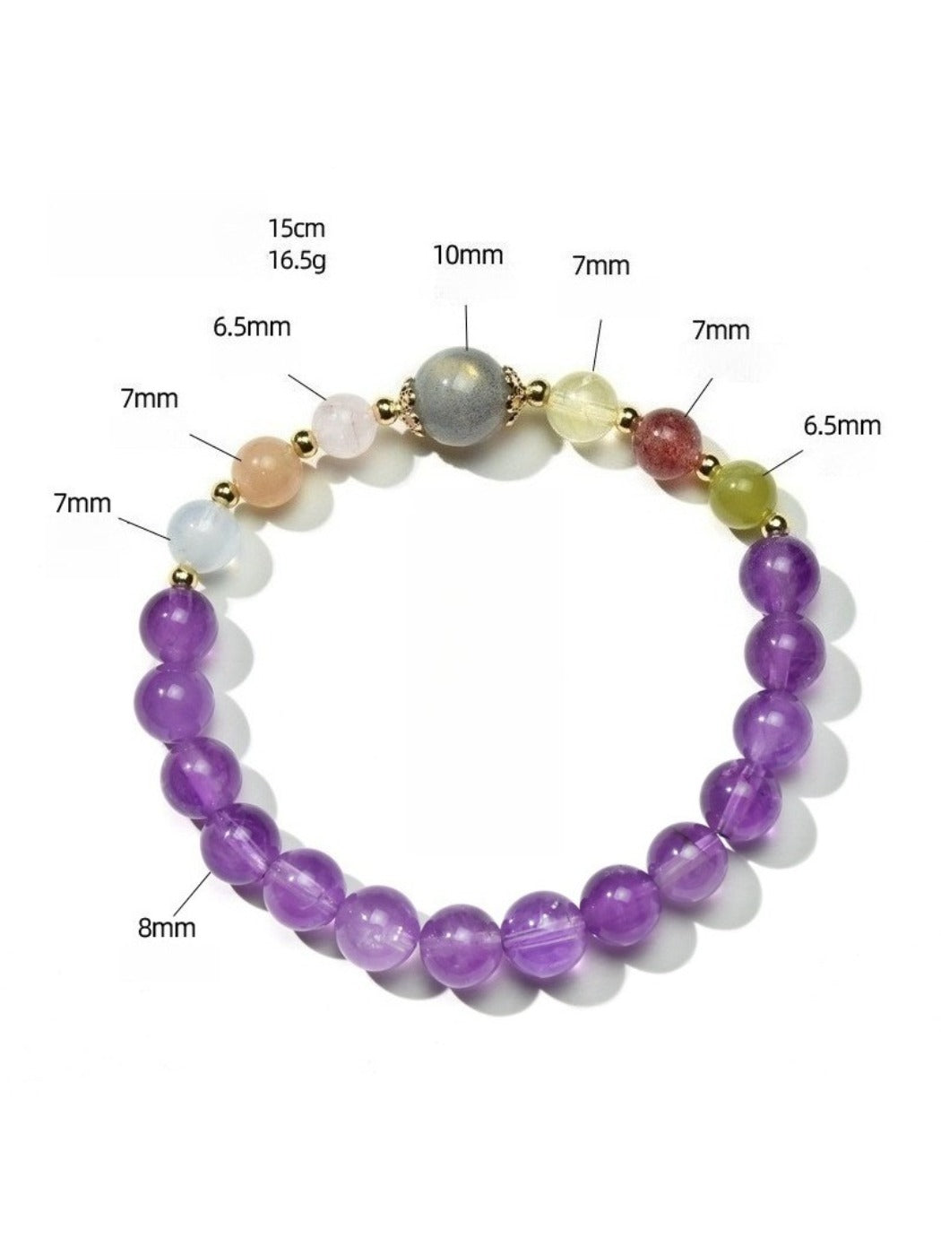 Lovra - Minimalist Color Block Amethyst Beaded Bracelet