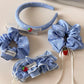 Gifty - Strawberry Detail Plaid Fabric Hair Scrunchie
