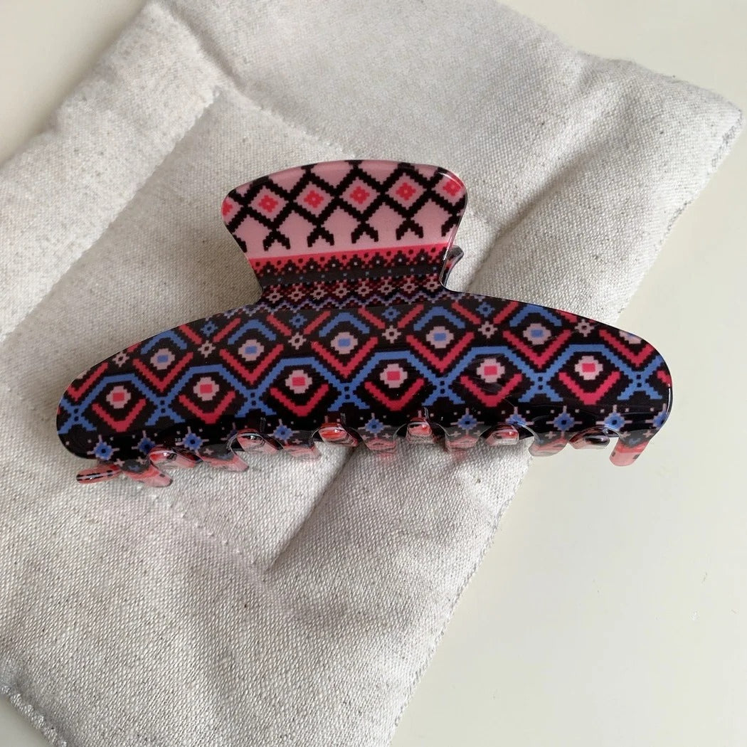 Beau - Geometric-Print Tapered Hair Claw