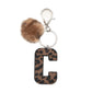 Keypus - Leopard Print Oil-Edged Letter Keychain