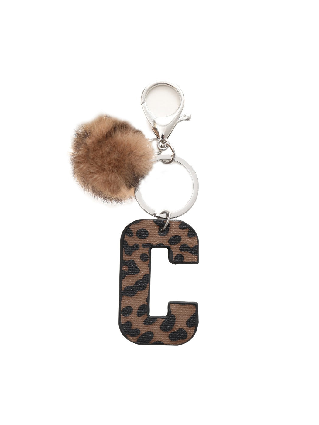 Keypus - Leopard Print Oil-Edged Letter Keychain